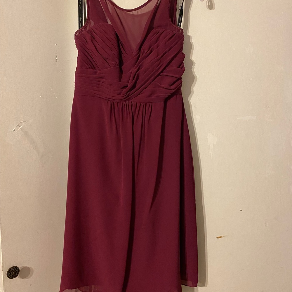 Alfred Angelo, berry, knee length dress